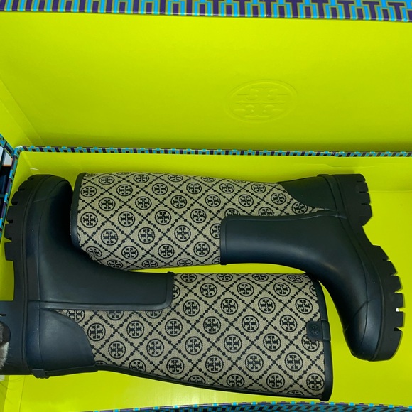 Tory Burch Monogram Tall Rain Boot - Picture 4 of 5